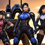 **Honkai: Star Rail team composition.** A balanced team featuring a DPS character (e.g., Seele or Jing Yuan), a support character (e.g., Bronya or Tingyun), and a tank character (e.g., Gepard or Trailblazer). Focus on showcasing teamwork and character roles.