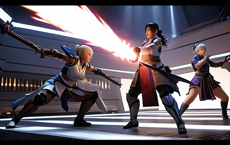 **A group of diverse Honkai: Star Rail characters ready for battle against a formidable boss. Focus on action poses and dynamic lighting, emphasizing the Tank and Healer roles in the team.**